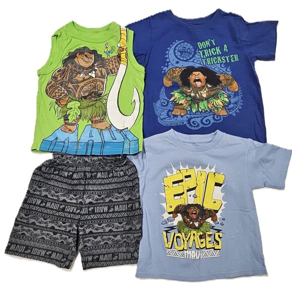 Disney Moana Maui 4pc Set — 3T Tops/Shorts & 4XS Tee - Picture 1 of 7